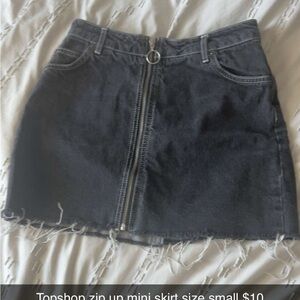 Top shop black denim skirt